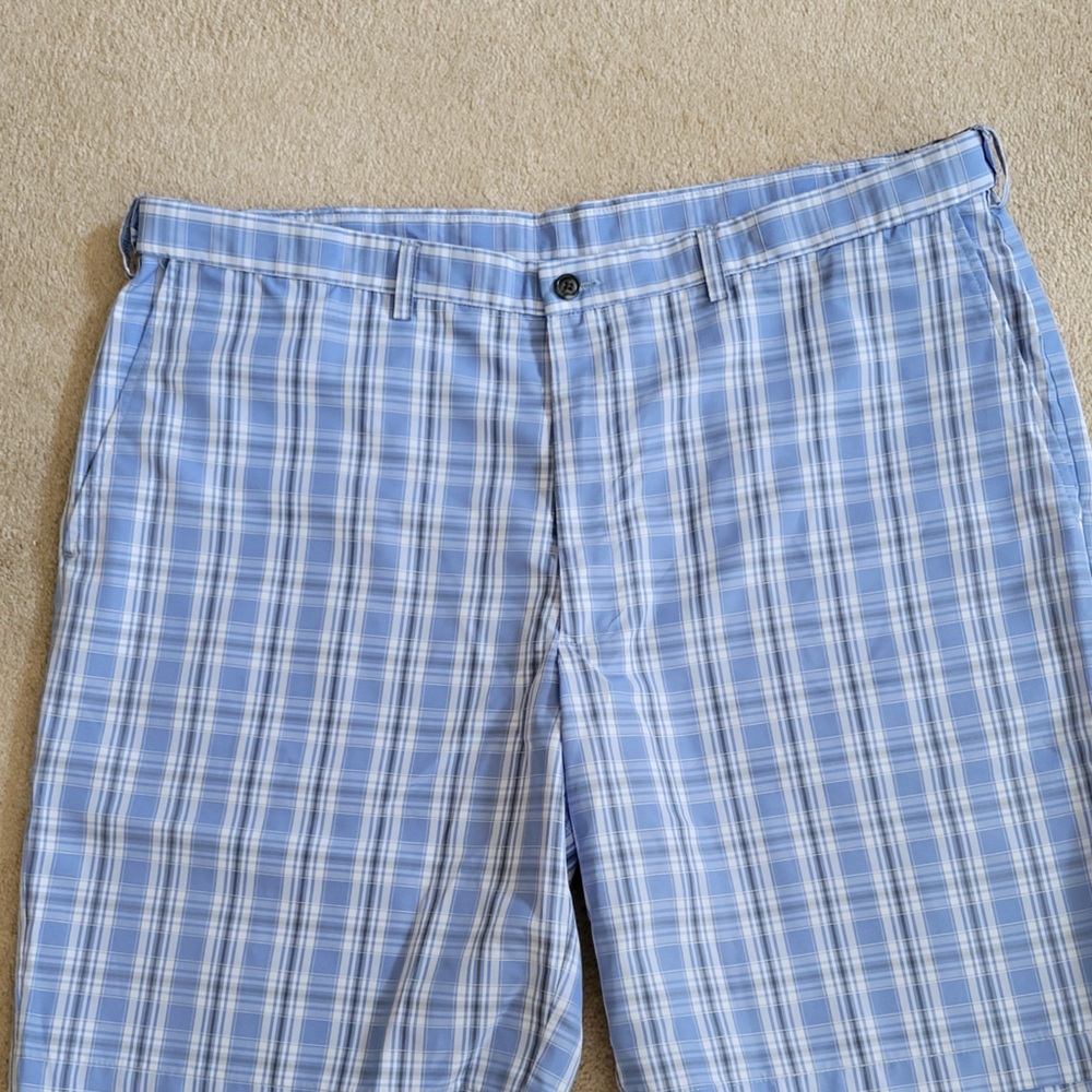 Haggar Light Blue Plaid Men's Shorts